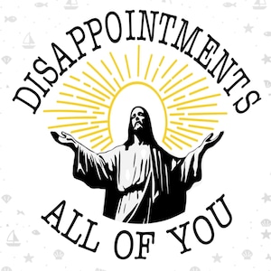 Disappointed Jesus Meme Sticker Pack (2pcs) | Funny Religious Humor Stickers | Satirical Vinyl Decals for Laptops, Water Bottles & Gifts
