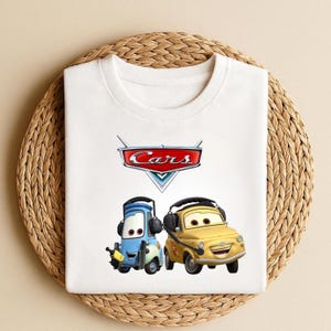 Lightning McQueen & Sally Couple DTF Transfer - Vintage Cars Design