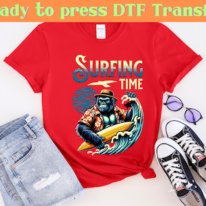 DTF-overdracht surftijd: warmteoverdracht oceaangolven, strandkledingprint