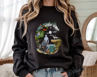 All Characters Anime Tee | Studio Ghibli Collage Shirt | Ghibli Fan Gift | My Neighbor Totoro Spirited Away Howl's Castle Sweatshirt