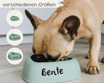 Gepersonaliseerde hondenbak, gepersonaliseerde hartvormige voerbak met muntmotief, hondenbak met naam, hondenaccessoires, cadeau voor honden, cadeau voor hondenmoeders