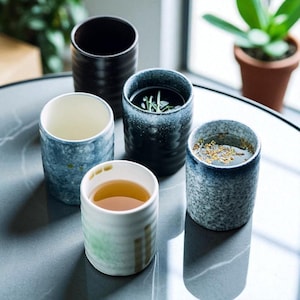 Handgemachte Keramik Kaffeetasse - Keramik Latte - Boho Tasse aus Steingut - Einzigartiges Keramikstück - Naturglasur Kaffeetasse