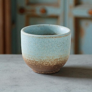 Handmade Clay Espresso Cup – Japanese Style Small Coffee Cup, Minimalist Pottery Mug, Glazed Clay Drinkware