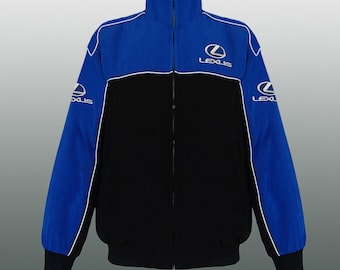 Vintage 90s Lexus Racing Jacket | Black Full Zip Windbreaker