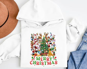Disney Christmas Sweatshirt: Merry Christmas Gift Hoodie, Organic Cotton S-3XL Multiple Colors