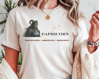 Capricorn Zodiac T-Shirt,Capricorn Gift for Women,Astrology Shirt, Horoscope Tee,Capricorn Birthday Gift,Star Sign Shirt, Zodiac Graphic Tee