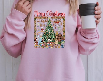Disney Christmas Sweatshirt: Merry Christmas Gift Hoodie, Organic Cotton S-3XL Multiple Colors