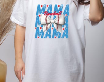 Comfort Colors Baseball Mama T-Shirt: Retro Game Day Tee