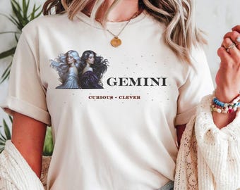 Gemini Zodiac T-Shirt, Gemini Gift for Women, Astrology Shirt, Horoscope Tee, Gemini Birthday Gift, Star Sign Shirt, Zodiac Graphic Tee