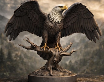 Adelaarssculptuur STL-model | Fantasievogelstandbeeld voor 3D-printen (digitale download)