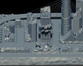 Modular City Ruins Diorama STL File, Tabletop Terrain (Digital Download)