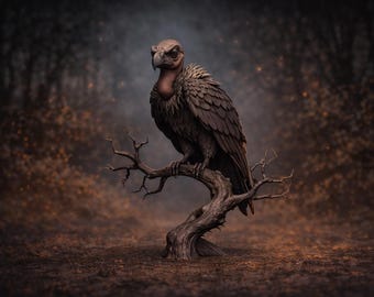 Vale gier STL-model | Realistisch vogelbeeldje (digitale download)