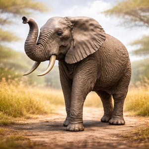 3D Printable African Elephant STL – Realistic Animal Miniature (Digital Download)