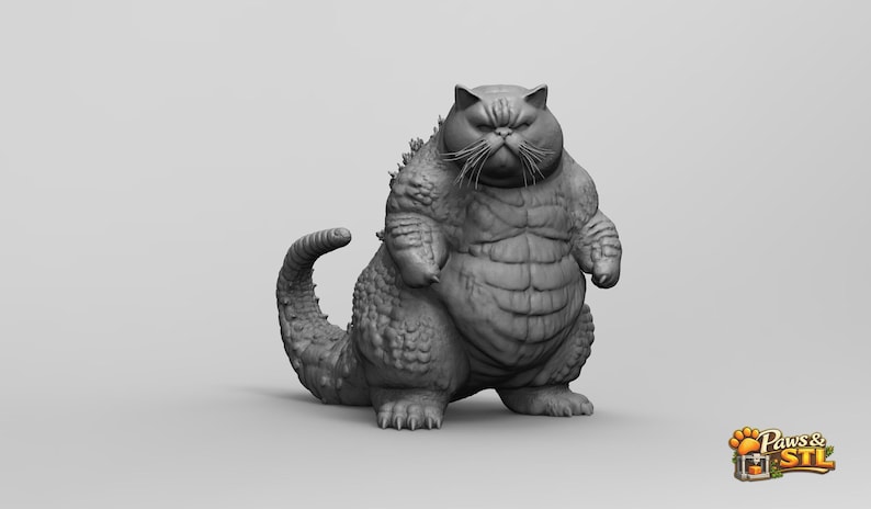 Katzilla Katzilla STL – Chonky Cat Godzilla Meme | Funny 3D Printable Catzilla ...