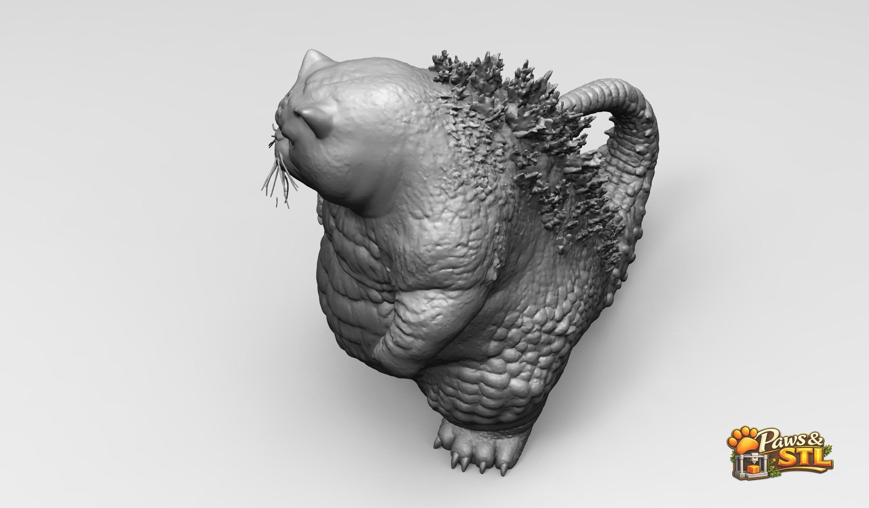 Katzilla Katzilla STL – Chonky Cat Godzilla Meme | Funny 3D Printable Catzilla ...