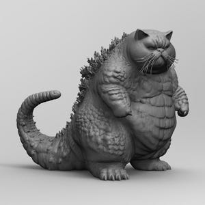 Katzilla Katzilla STL – Chonky Cat Godzilla Meme | Funny 3D Printable Catzilla ...