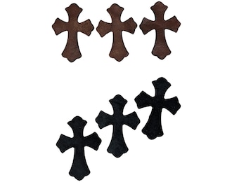 6 pieces Leather Cross Heart Applique Patches: Punk DIY Denim Jacket Set