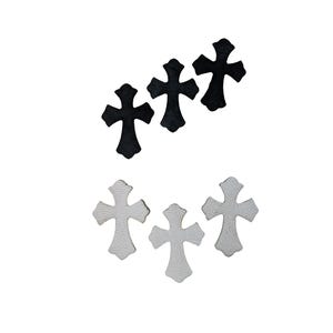 6-Piece Chr0m e Leather Heart & Punk Cross Applique Set  DIY Patches for Denim Jackets Bags