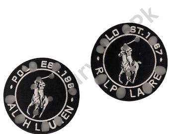 Black Horse Embroidered Patch (2 Pack): Iron-On/Sew-On Denim Applique