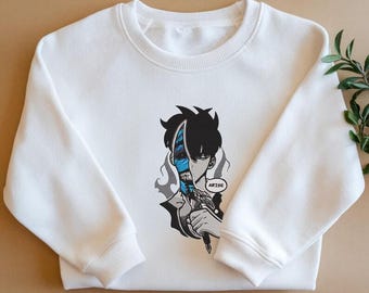 The Strongest Hunter Embroidered Sweatshirt, Level Up Anime Hoodie, Cozy Gift for Anime Fans