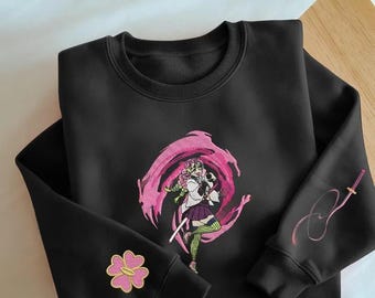 Broderad Anime-tröja och hoodie, Love Breathing First Form-design, Anime-gåva