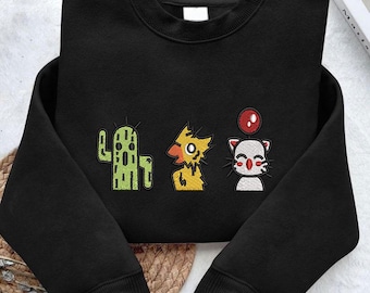 Embroidered Final Fantasy Sweatshirt & Hoodie, RPG Gamer Apparel, Video Game Gift