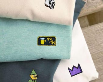 OSRS Embroidered Sweatshirt, Old School RuneScape Gamer Hoodie, Gaming Apparel