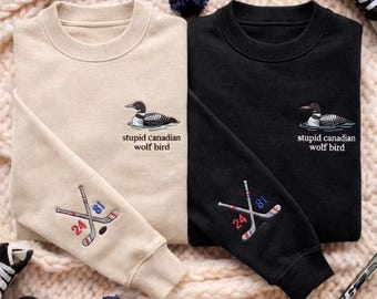 Rivalry Hockey Hoodie Embroidered, Wolf Bird Sweatshirt, Team Hollanov Apparel, LGBT Pride Gift