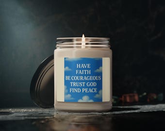 Calming Soy Candle: Aromatherapy Meditation, Reusable Glass Vessel