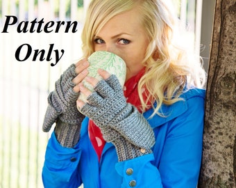 PATTERN ONLY to crochet your own pair (pdf), Crochet Glittens (Glove/Mittens Combo), Make your own Adult Sizes (Xs/5+yrs, Sm, Med, Lg, XL)