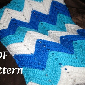 PATTERN ONLY (PDF), Crochet Ocean Waves Baby Blanket
