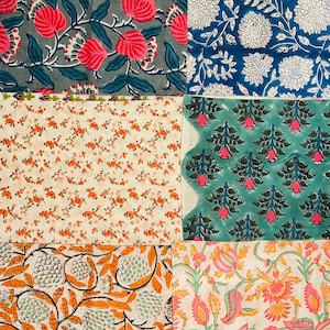 Paquete de retazos de tela de algodón estampada a mano, retazos de patchwork floral vintage, muestras de tela precortadas para acolchado, paquetes de retazos decorativos para diarios creativos.