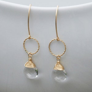 Elegant Crystal Dangle Earrings, Swarovski Crystal, Unique Wedding Jewelry, Bridesmaid Earrings, Sterling Silver, 14k Gold Fill