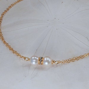 Elegant Pearl Anklet, Bridal Anklet, Stylish Anklet, Summer Jewelry, Gold Filled Anklet, Sterling Silver Anklet, Chain Anklet image 3