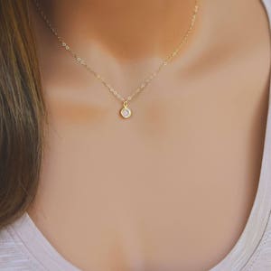 Birthstone Gift, Customized Crystal Necklace, Dainty Gold Pendant Necklace, Gift for Women, Mothers Day Gift, Rose Gold Necklace