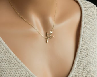 Holy Spirit Necklace, Faith Necklace, Catholic Gift, Confirmation Gift for Girls, Dove Necklace, Sterling Silver, Gold Fill