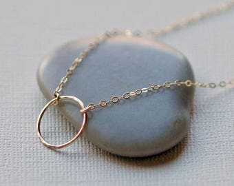 Minimalist Circle Necklace, Dainty Karma Necklace, Eternity Circle, Everyday, Layering Necklace, Friendship Gift, Bridesmaid Gift