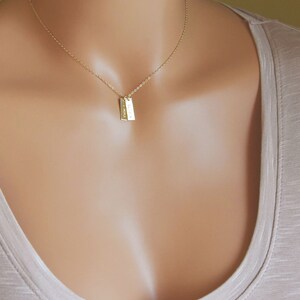 Personalized Name Bar, Minimalist Initial Vertical Bar Necklace, Mothers Necklace, Customized Bar Pendant