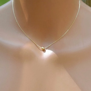 Dainty Gold Bead Necklace, Choker Necklace, Layered, Everyday, Simple Necklace, Minimalist Jewelry, Silver Bead, Gift for Her