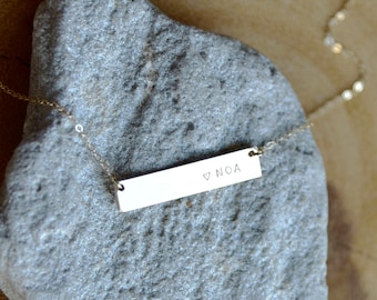 Premium Bar Necklace, Personalized Name Bar Necklace, Initial Necklace, Custom Mothers Necklace, Gift for Her, Bridesmaid Gift