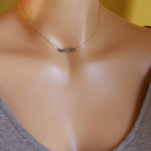 Beaded Labradorite Necklace, Dainty Choker, Gemstone Necklace, Unique Necklace, Sterling Silver, 14k Gold Filled, Rose Gold