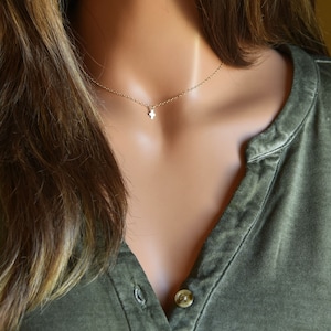 Teeny Tiny Cross Necklace, Faith Jewelry, Baptism Gift, Holy Communion, Mother/Daughter Jewelry, Christian Pendant, Silver, Gold, Rose Gold