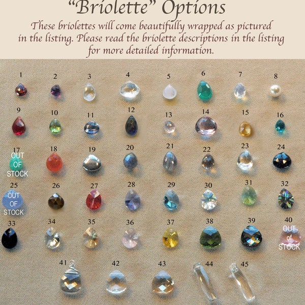 Add on Gemstones, Customized, Silver, Gold or Rose Gold Wrapped Gemstone Briolettes, Customize your Necklace, Bracelet, Earrings