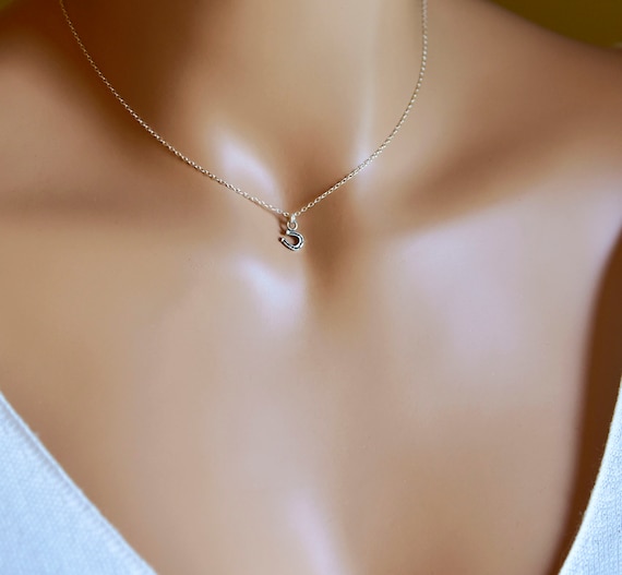 Dainty Little Horseshoe Necklace, Lucky Necklace, Personalized Necklace, Child's Necklace in Sterling Silver