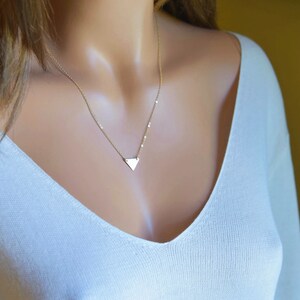 Triangle Necklace, Initial Necklace, Personalized, Everyday, Minimalist Necklace, Custom Mothers Necklace, Bridesmaid Gift, Gift for Her