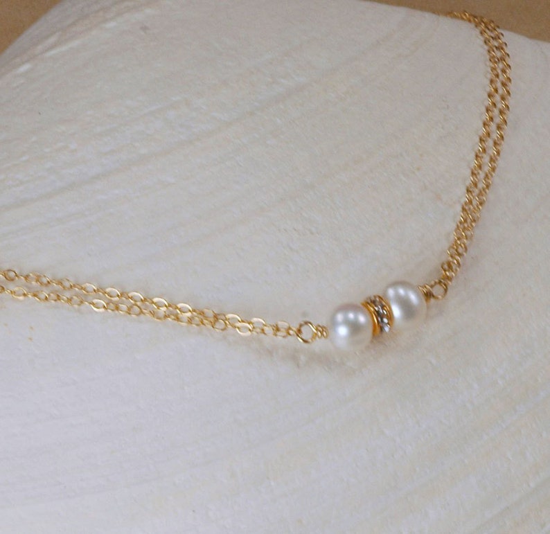 Elegant Pearl Anklet, Bridal Anklet, Stylish Anklet, Summer Jewelry, Gold Filled Anklet, Sterling Silver Anklet, Chain Anklet image 2