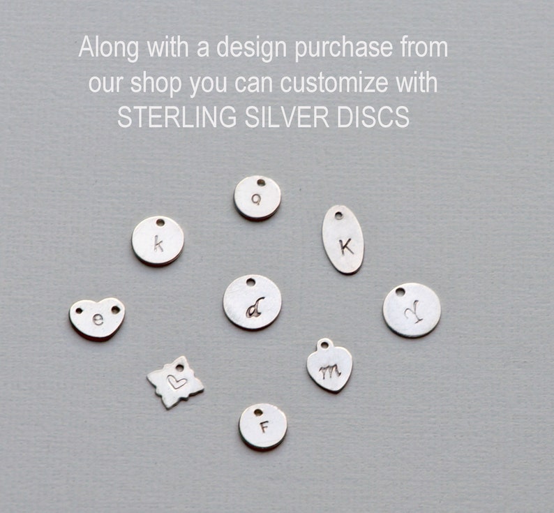 Add an Initial Charm Sterling Silver Charm Stamped Initial Etsy