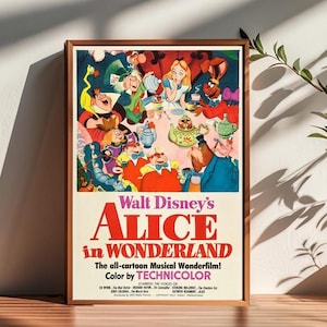Alice In Wonderland Movie Poster,Room Decor,Poster for Gifts,Home Decor,Wall Art Decor