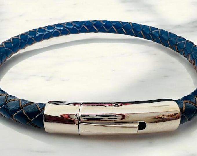 Leather Plaited Bracelet - various colours
