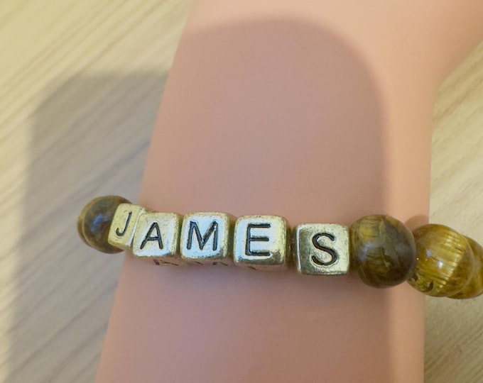 Personalised Tiger’s Eye Beaded Bracelet